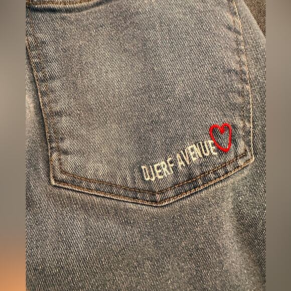 Djerf Avenue High Waist Straight Mid Blue Denim Jeans, size 26 - Picture 10 of 12
